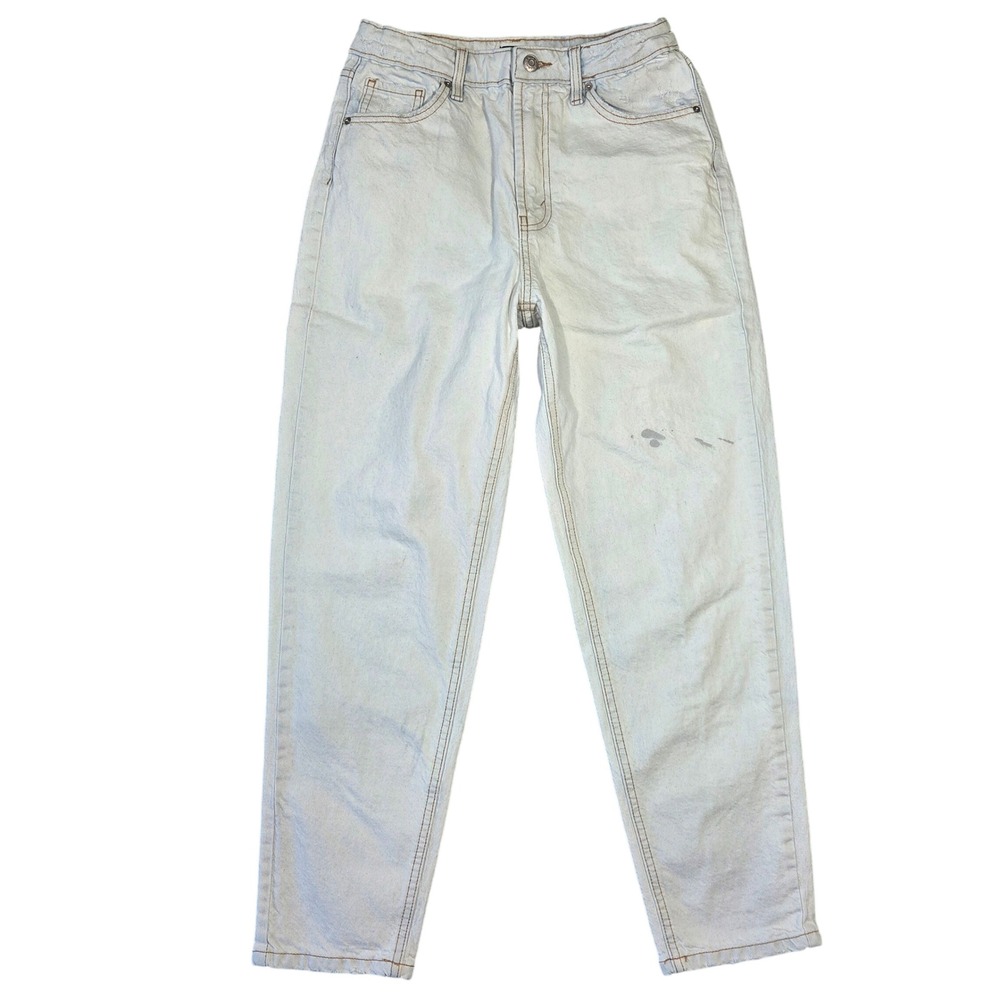 Wild Fable Womens High Rise Tapered Jeans Bleach Wash Denim Retro 6‎ Distressed